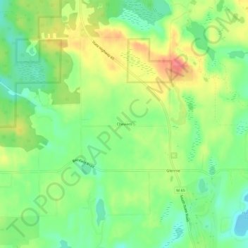 Carte topographique Cheviers, altitude, relief