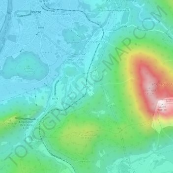 Carte topographique Lähn, altitude, relief