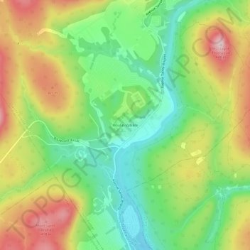 Carte topographique Moulin-Vallière, altitude, relief