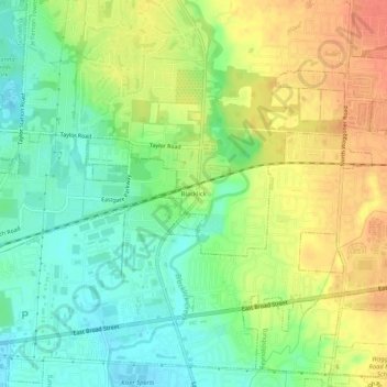 Carte topographique Blacklick, altitude, relief