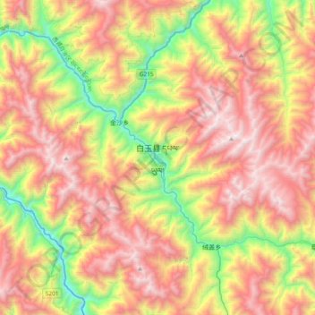 Carte topographique 白玉县, altitude, relief