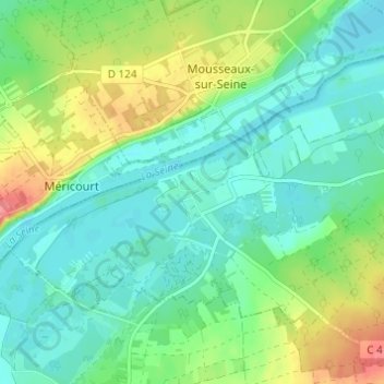 Carte topographique Sandrancourt, altitude, relief