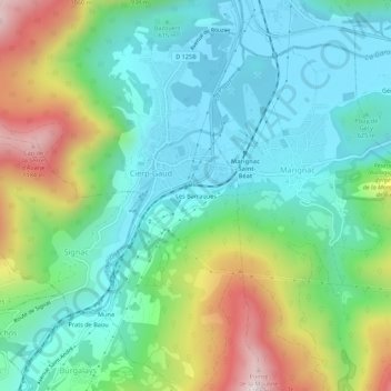 Carte topographique Les Barraques, altitude, relief