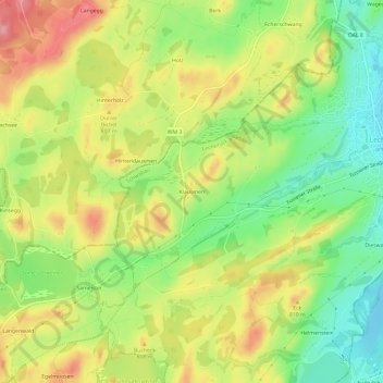 Carte topographique Klausmen, altitude, relief