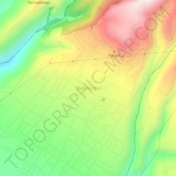 Carte topographique Malchinguí, altitude, relief