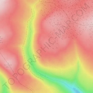 Carte topographique The Campsie Fells, altitude, relief