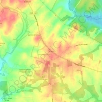 Carte topographique Etchison, altitude, relief