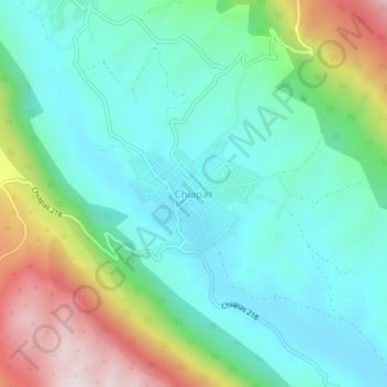 Carte topographique Chiapas, altitude, relief