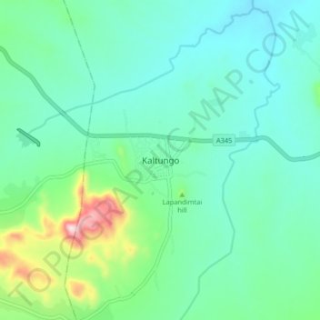 Carte topographique Kaltungo, altitude, relief