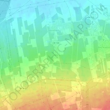 Carte topographique R'Mili, altitude, relief