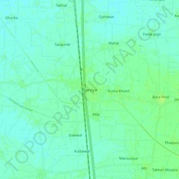 Carte topographique Goraya, altitude, relief