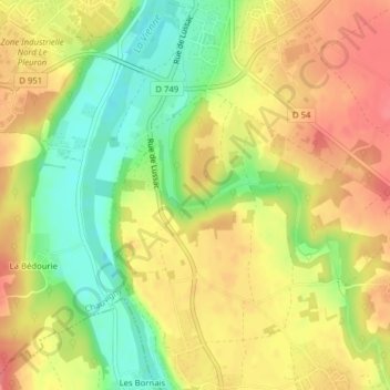 Carte topographique La Bruyeres, altitude, relief