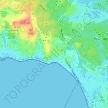 Carte topographique Egsmark, altitude, relief