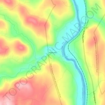 Carte topographique Milanville, altitude, relief