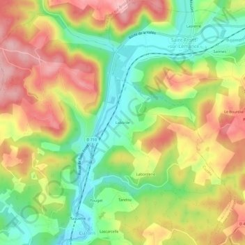 Carte topographique Laborde, altitude, relief