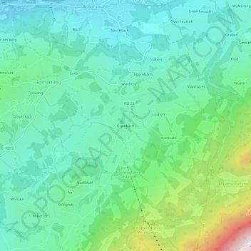 Carte topographique Grainbach, altitude, relief