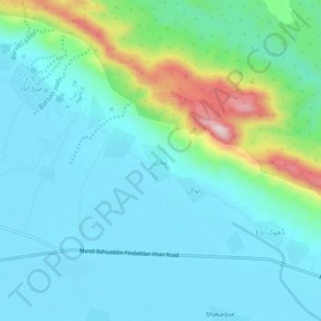 Carte topographique Pipli, altitude, relief