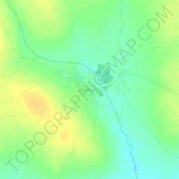Carte topographique Dalakana, altitude, relief