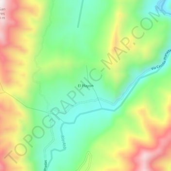 Carte topographique El Playon, altitude, relief