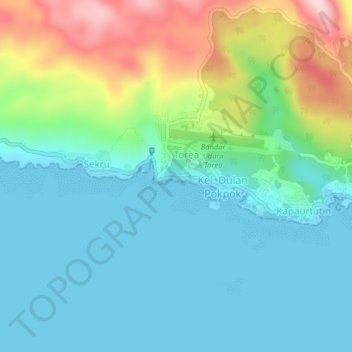 Carte topographique Sekban, altitude, relief