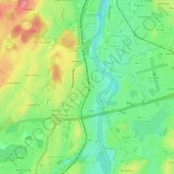 Carte topographique Hegge, altitude, relief