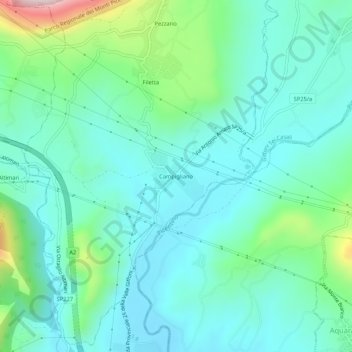 Carte topographique Campigliano, altitude, relief