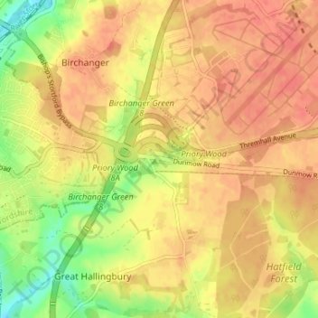 Carte topographique Start Hill, altitude, relief