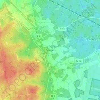 Carte topographique Bockel, altitude, relief