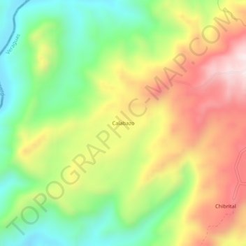 Carte topographique Calabazo, altitude, relief