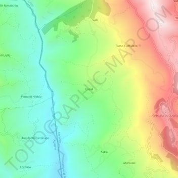 Carte topographique Casali, altitude, relief