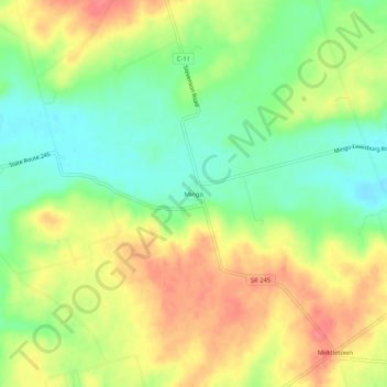 Carte topographique Mingo, altitude, relief