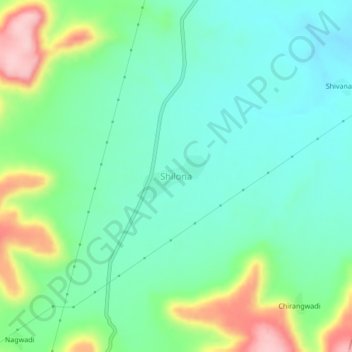 Carte topographique Shilona, altitude, relief