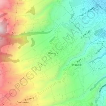 Carte topographique OBONUCO, altitude, relief