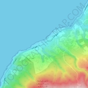 Carte topographique Naqoura, altitude, relief