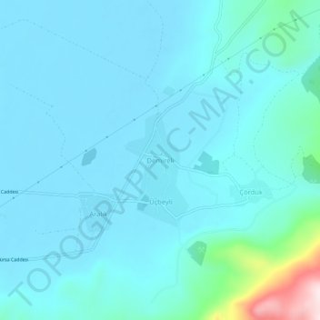 Carte topographique Demireli, altitude, relief