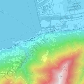 Carte topographique Crosetto, altitude, relief