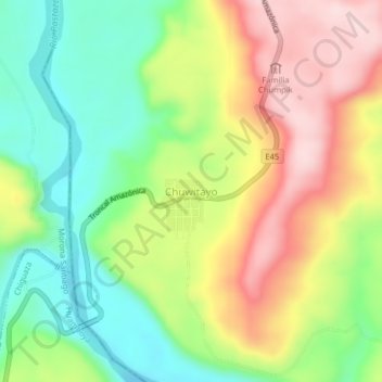 Carte topographique Chuwitayo, altitude, relief
