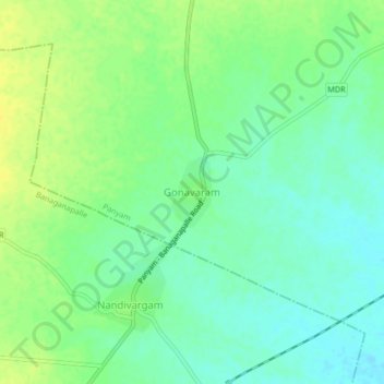 Carte topographique Gonavaram, altitude, relief