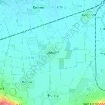 Carte topographique Ohndorf, altitude, relief