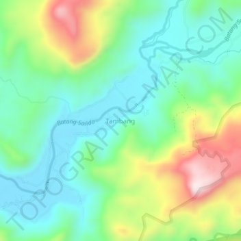 Carte topographique Tambang, altitude, relief