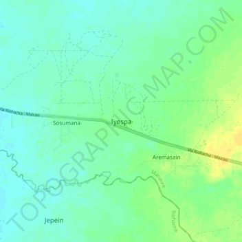Carte topographique Iyospa, altitude, relief