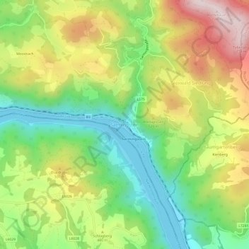 Carte topographique Sarmingstein, altitude, relief