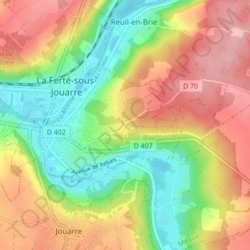 Carte topographique Le Four Blanc, altitude, relief