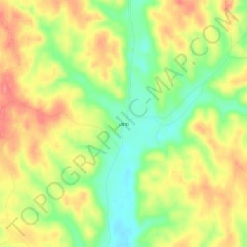 Carte topographique Land, altitude, relief