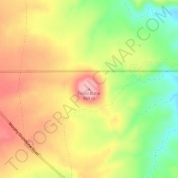 Carte topographique Fossil Butte, altitude, relief