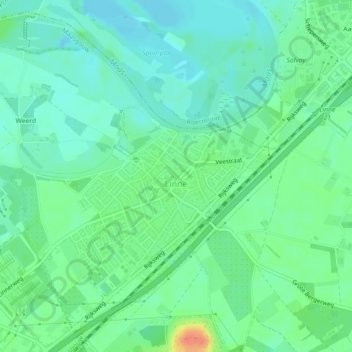 Carte topographique Linne, altitude, relief