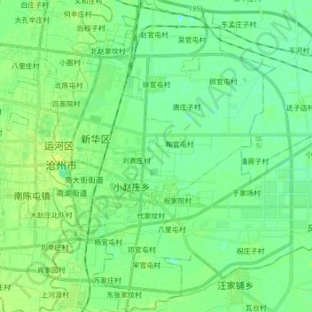 Carte topographique 新华区, altitude, relief