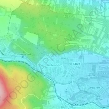 Carte topographique Hirtenberg, altitude, relief