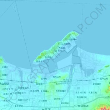 Carte topographique 宁海街道, altitude, relief