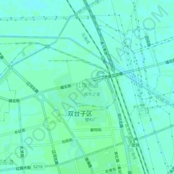 Carte topographique 红旗街道, altitude, relief